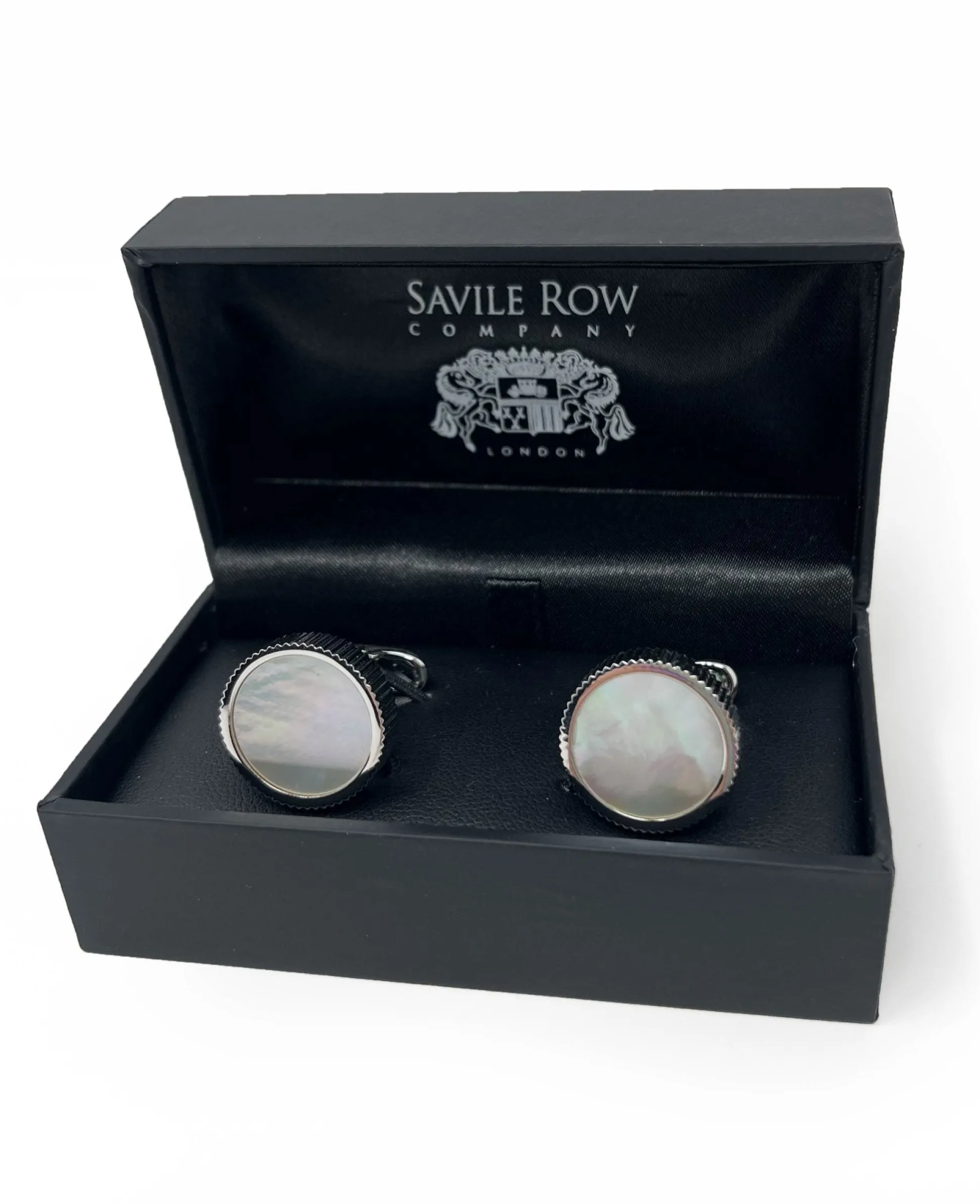 Pearl Rhodium-Plated Cufflinks