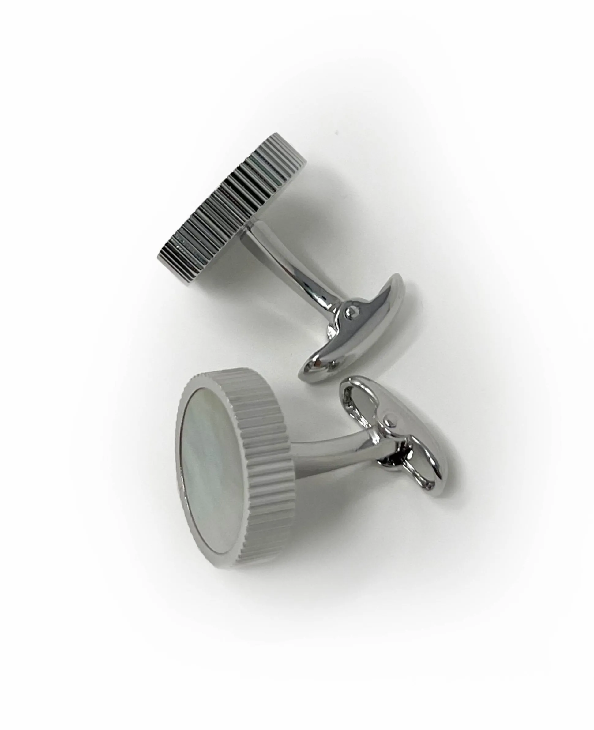 Pearl Rhodium-Plated Cufflinks