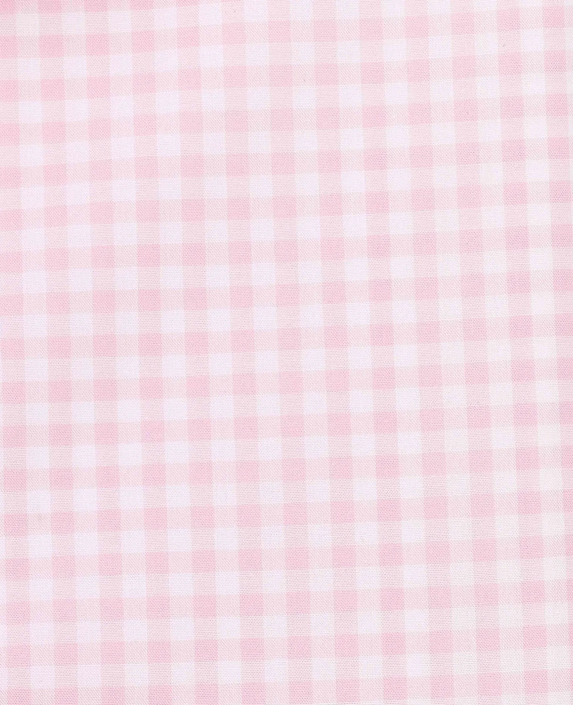 Pink Cotton Poplin Gingham Check Classic Fit Formal Shirt - Single Cuff