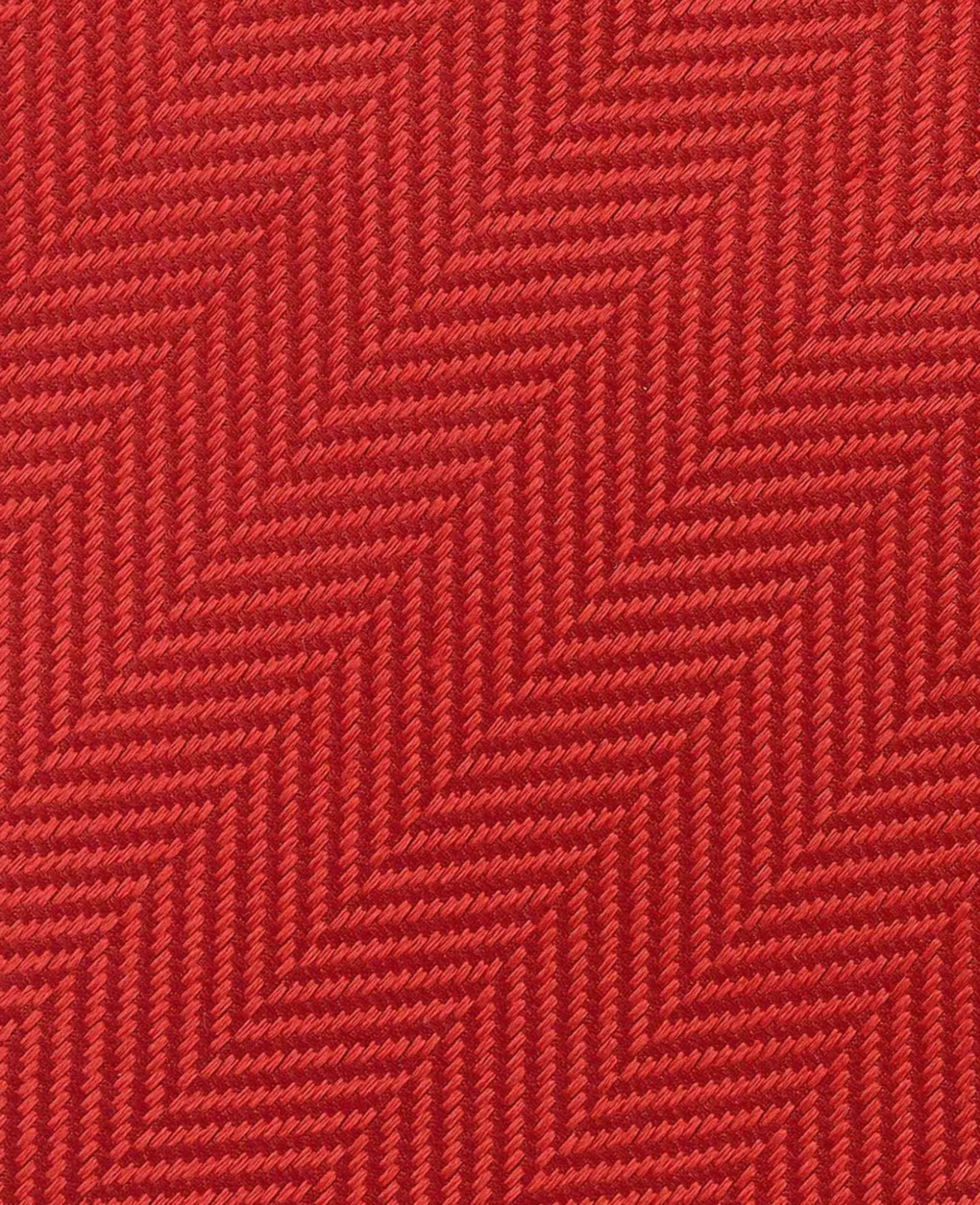 Red Herringbone Seven Fold Silk Tie