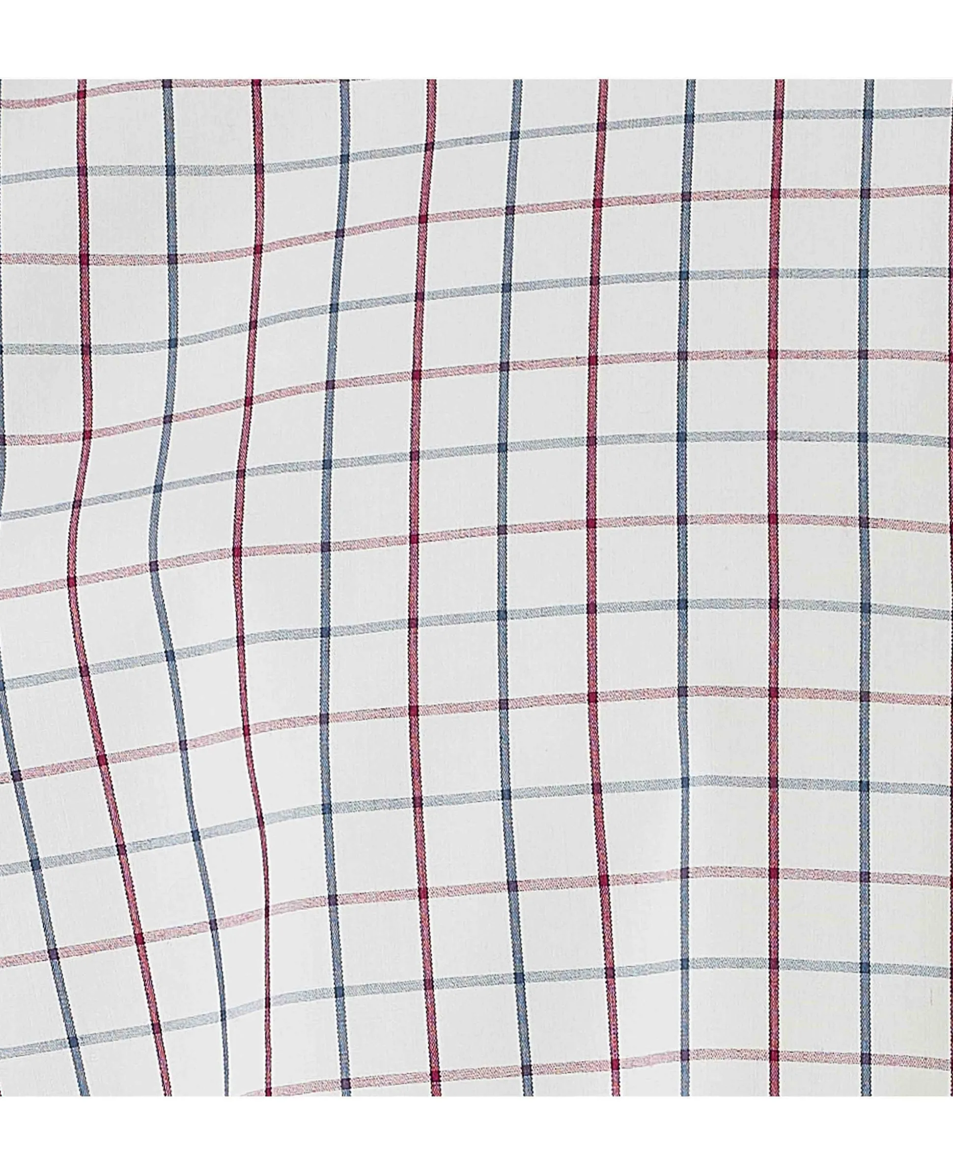 White Burgundy Cotton Tattersall Check Slim Fit Formal Shirt - Single Cuff