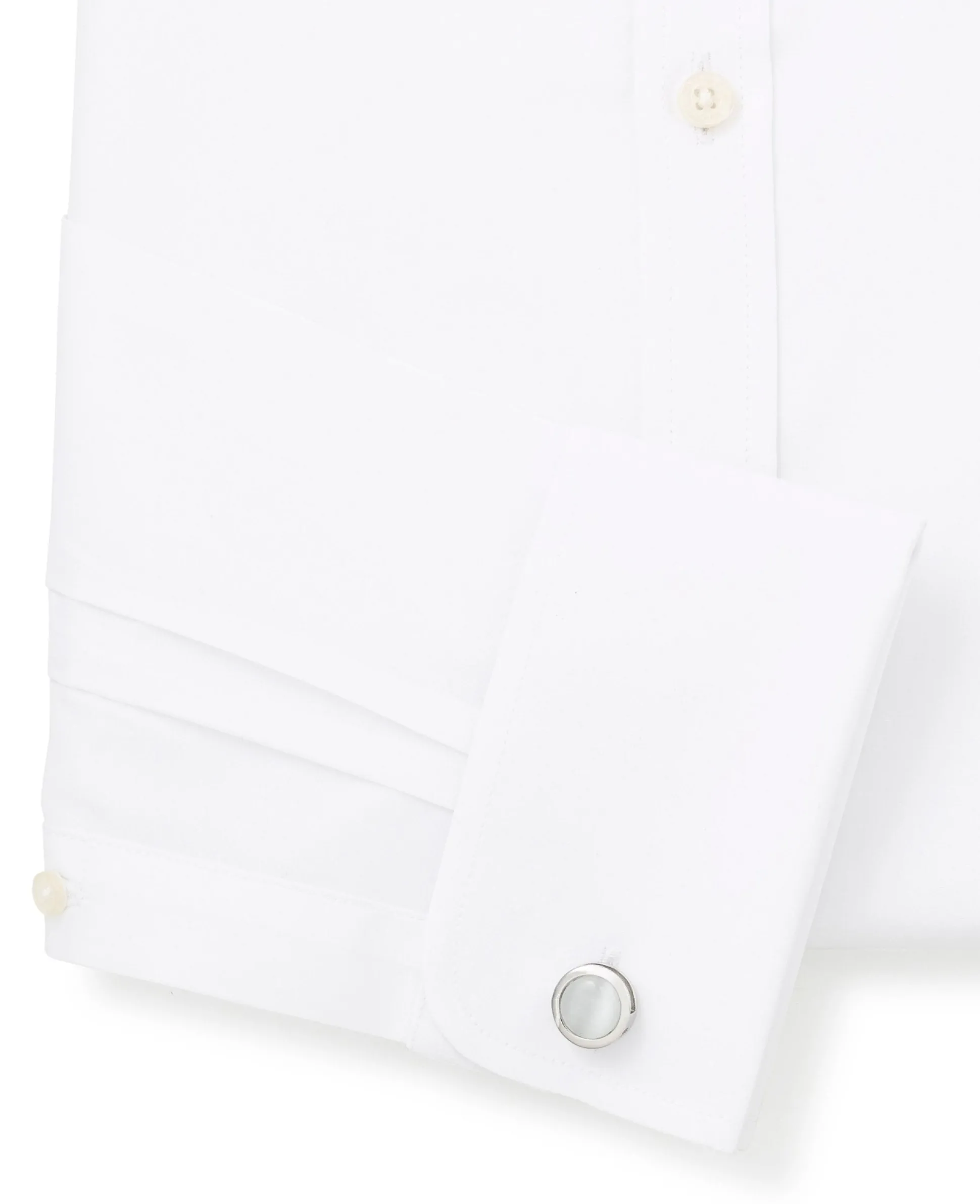 White Classic Fit Pin Collar Shirt - Double Cuff