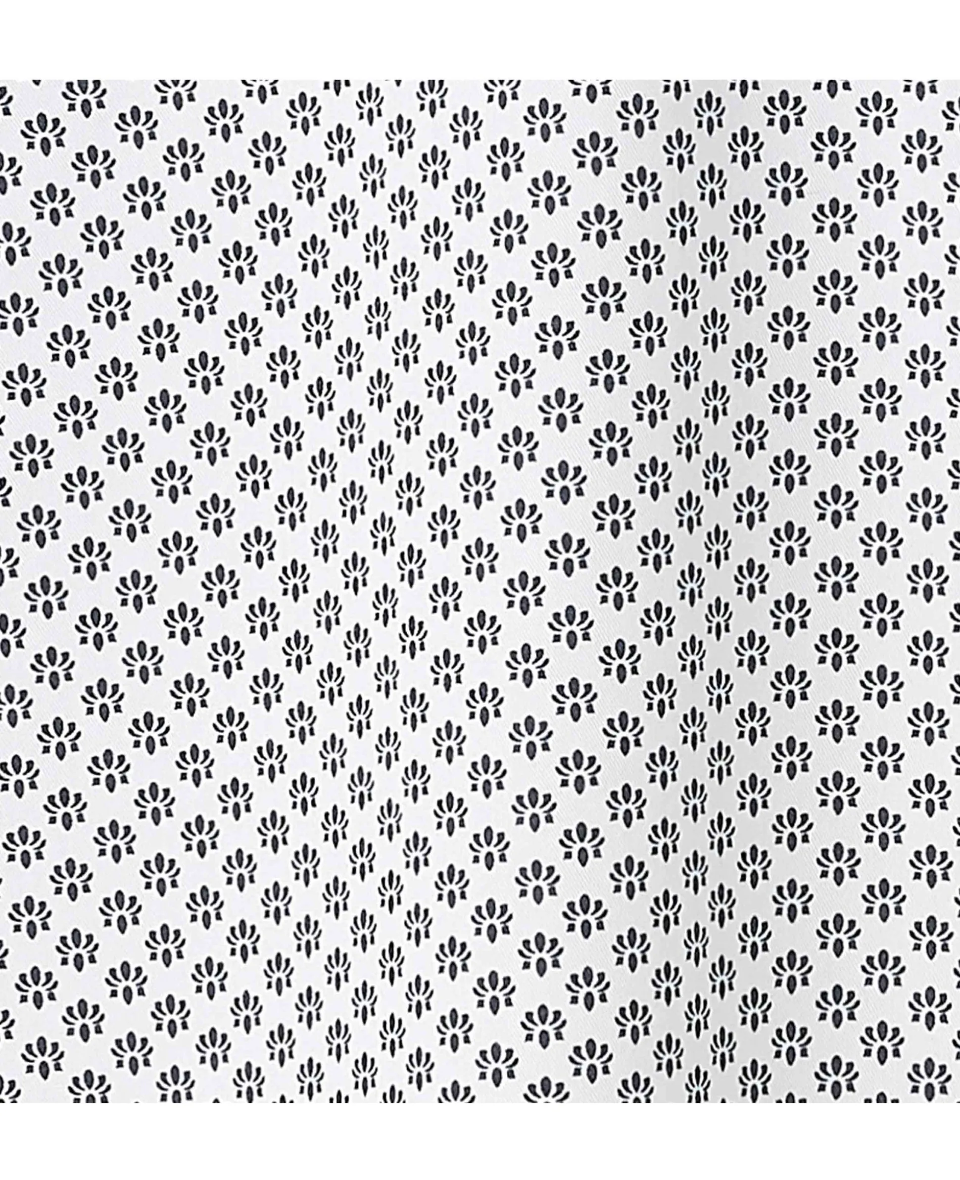 White Cotton Classic Fit Printed Casual Shirt