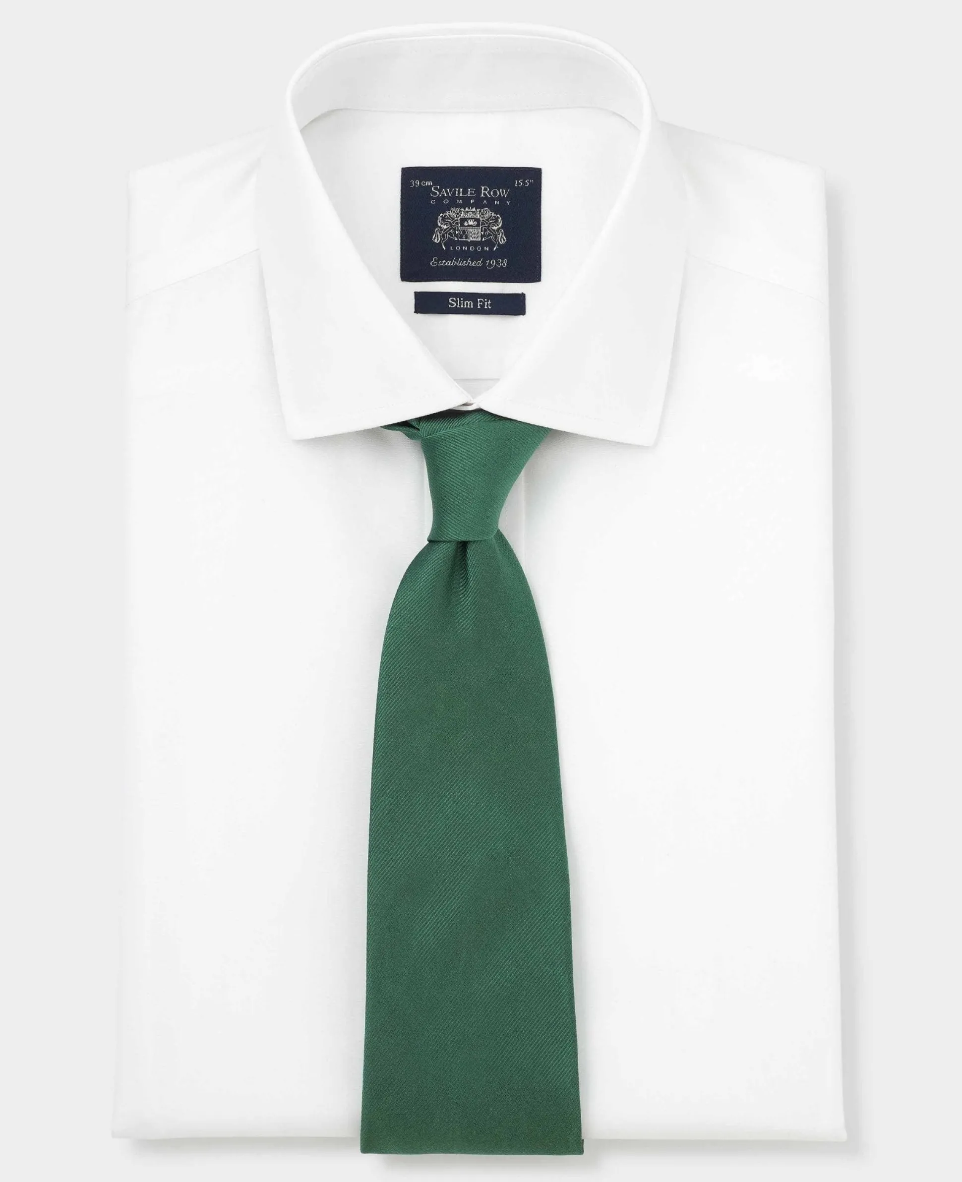White Cotton Poplin Slim Fit Non-Iron Shirt - Single or Double Cuff