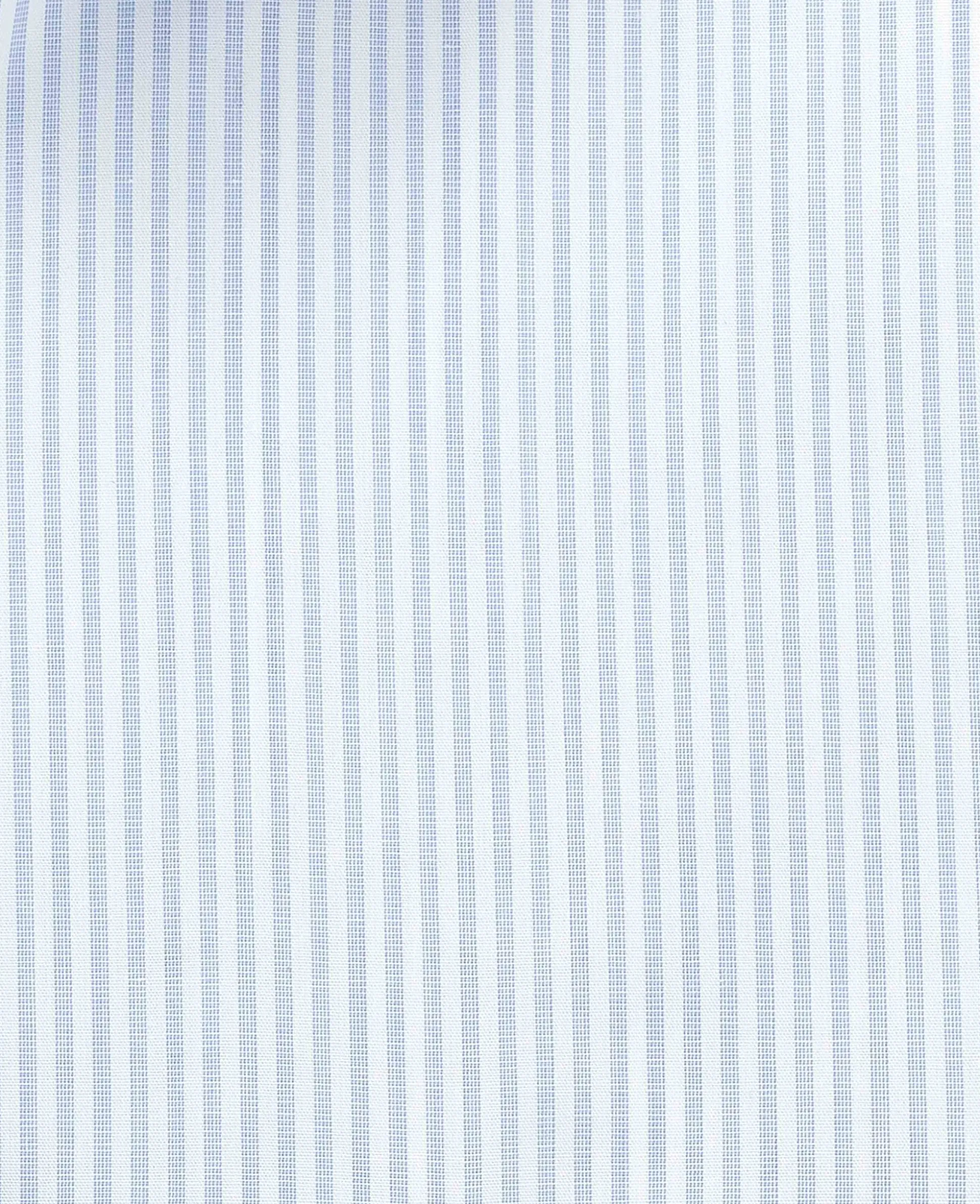 White Light Blue Cotton Poplin Classic Fit Stripe Formal Shirt - Single Cuff