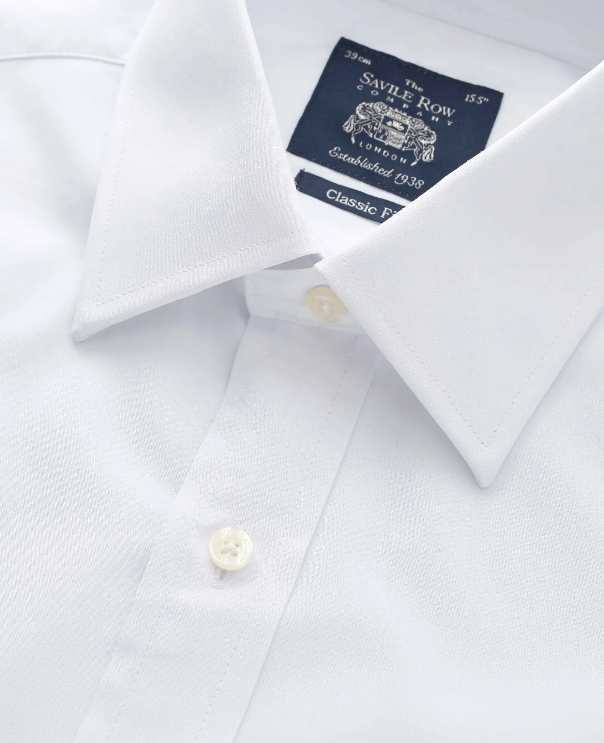 White Poplin Classic Fit Formal Shirt - Single or Double Cuff