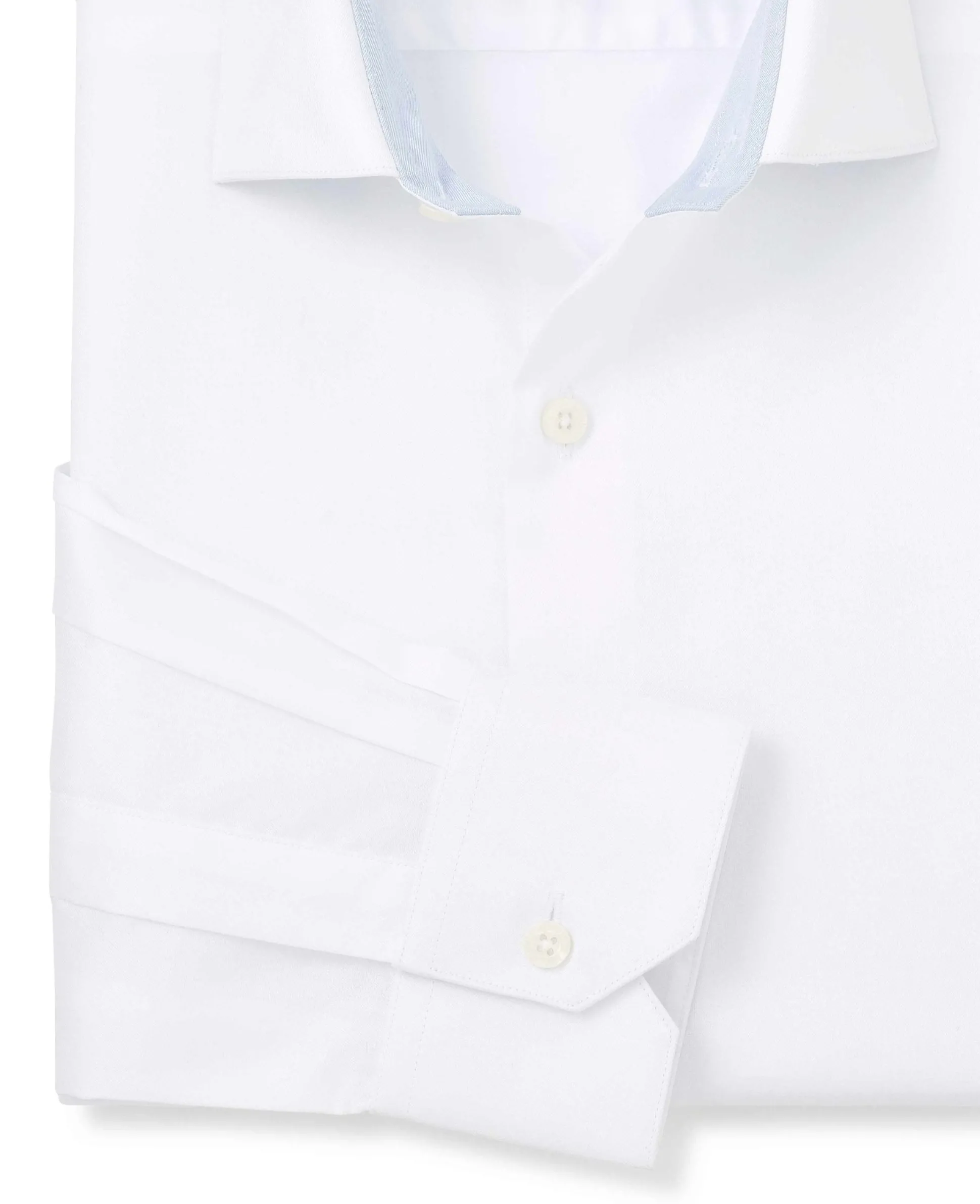 White Two-Ply Cotton Slim Fit Gold Label Formal Shirt - Single Cuff