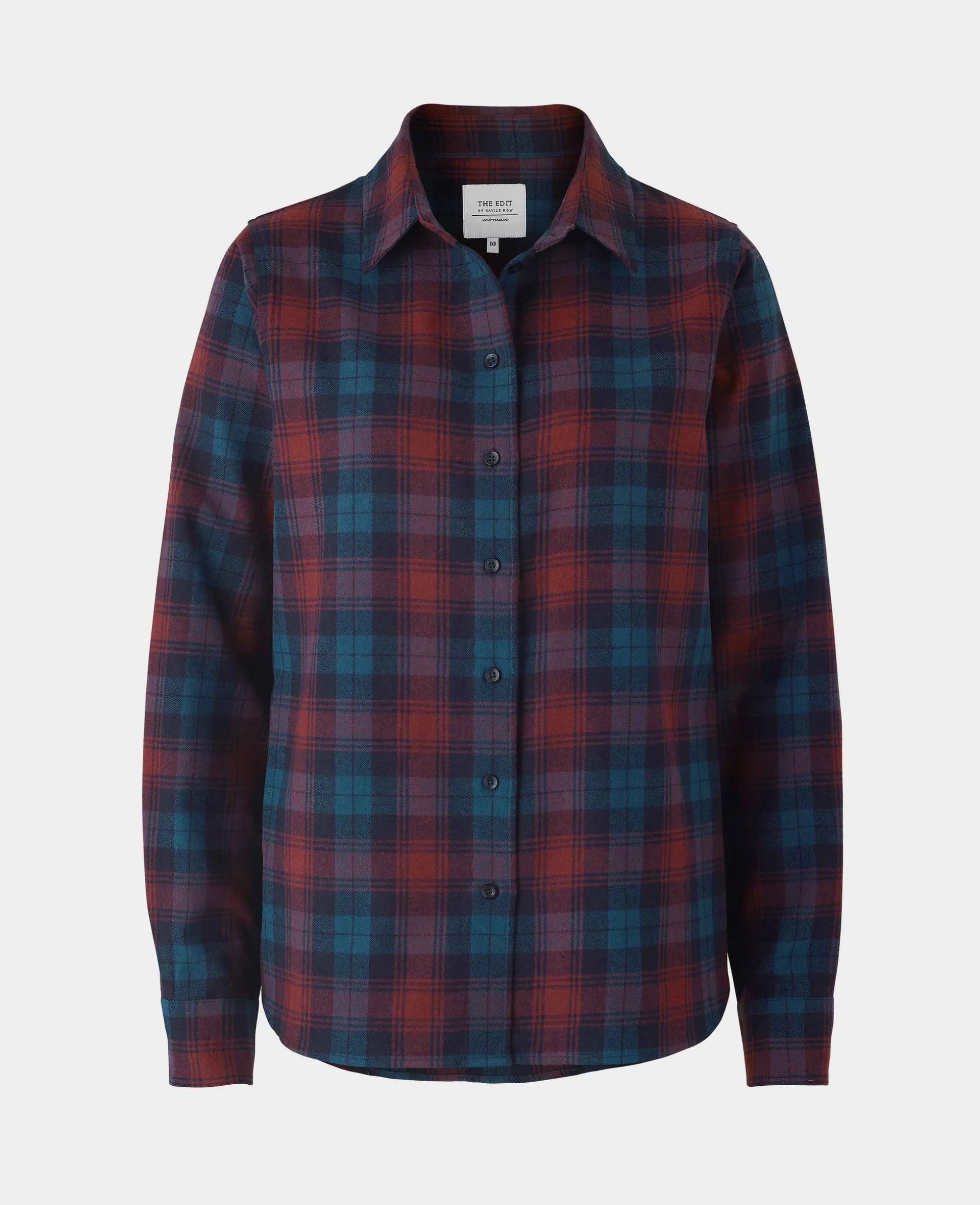 Women's Red Brushed Cotton Check Casual Shirt