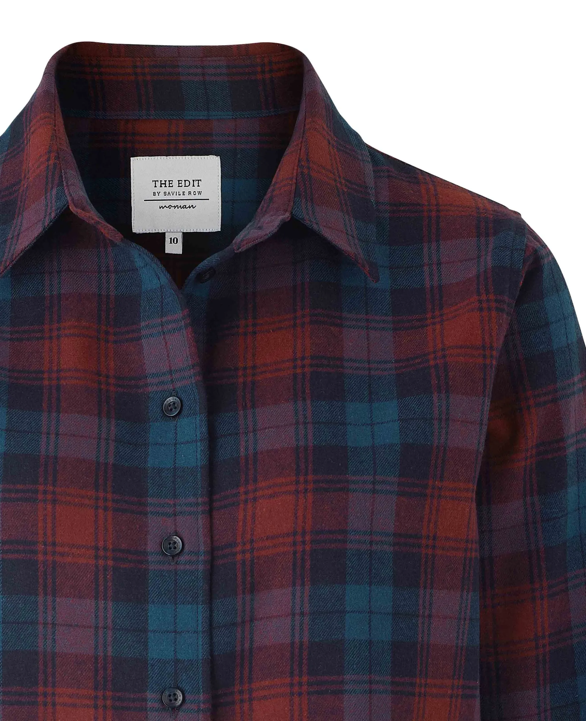 Women's Red Brushed Cotton Check Casual Shirt