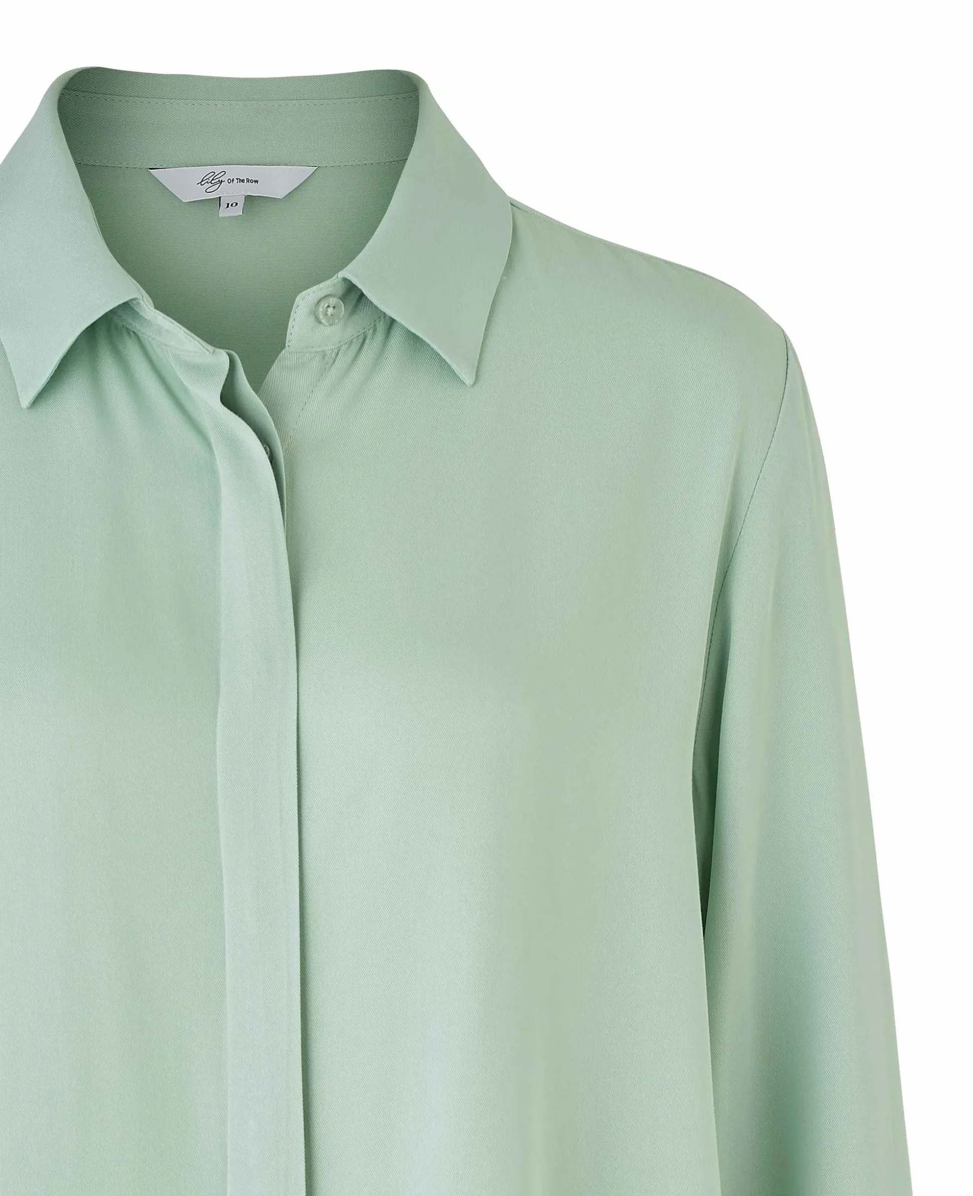 Women's Sage Green Viscose Twill Boyfriend Fit Shirt